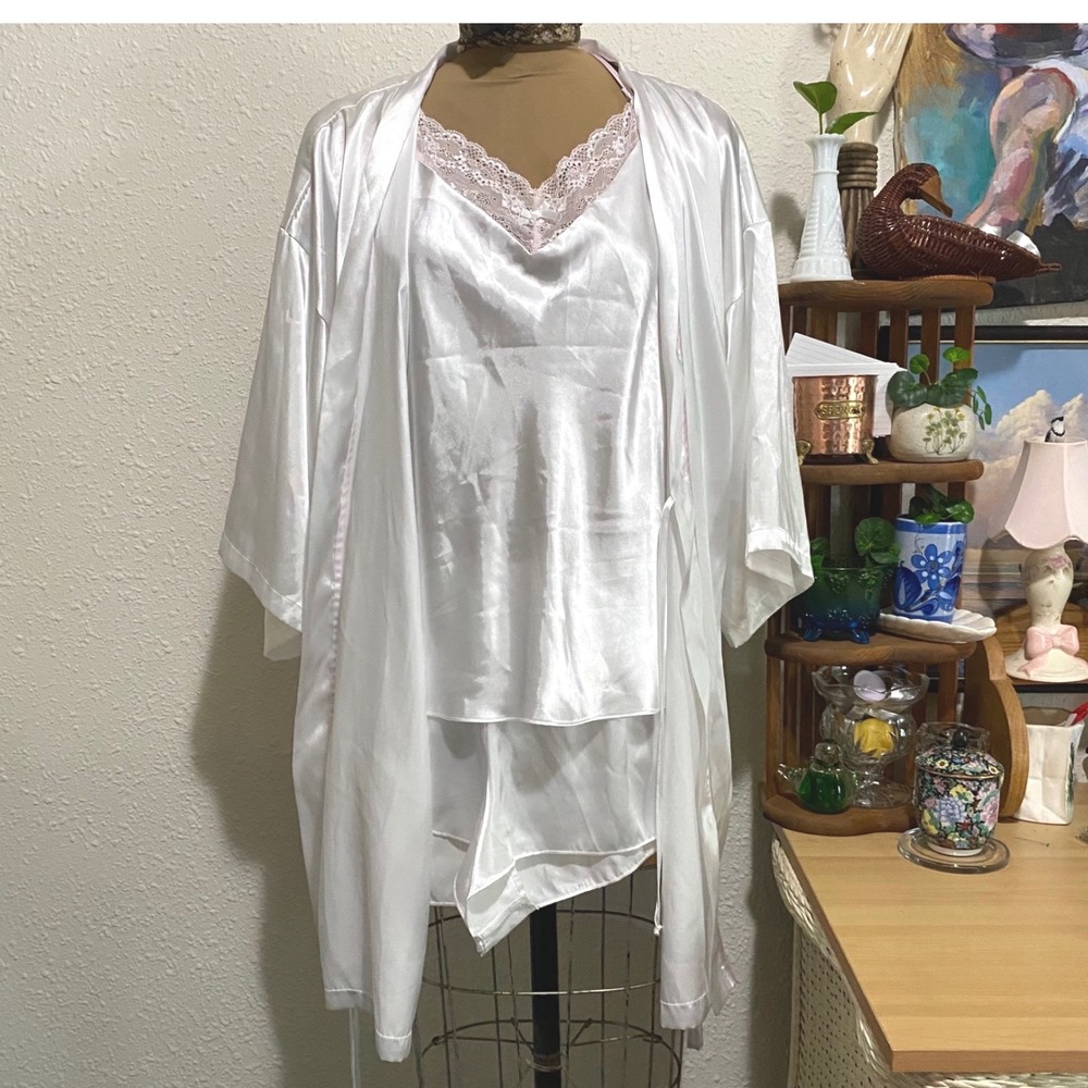 Linea Donatella Bridal Pajama Set Coquette Women "Bride" Lace 3pc XL white